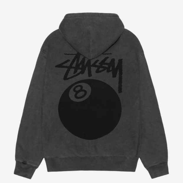 Stussy 8 Ball Hoodie Pigment Dyed Black 