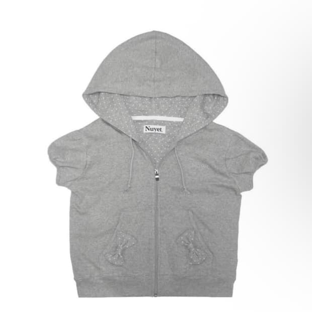 Nuyet 누엣 nuyet Puffed sleeve dot hoodie 