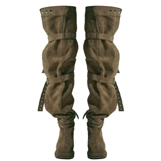 무드문프로덕트 버클 싸이하이부츠 낮은굽(3cm/M size)