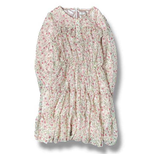 페리미츠 키즈 꽃무늬 폴리 롱 원피스 150