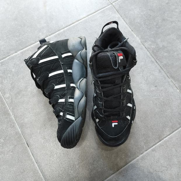 250 휠라 남성 블랙 빈티지 스파게티 운동화