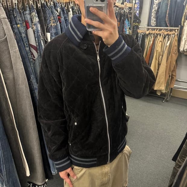 Smith's Amerioan 퀄팅 벨벳 자켓 블랙