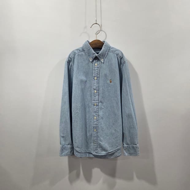 폴로랄프로렌 키즈 버튼다운 샴브레이 셔츠 M/10/12