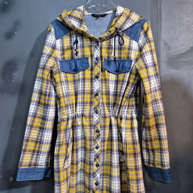 EGOIST 체크 후드 셔츠  66