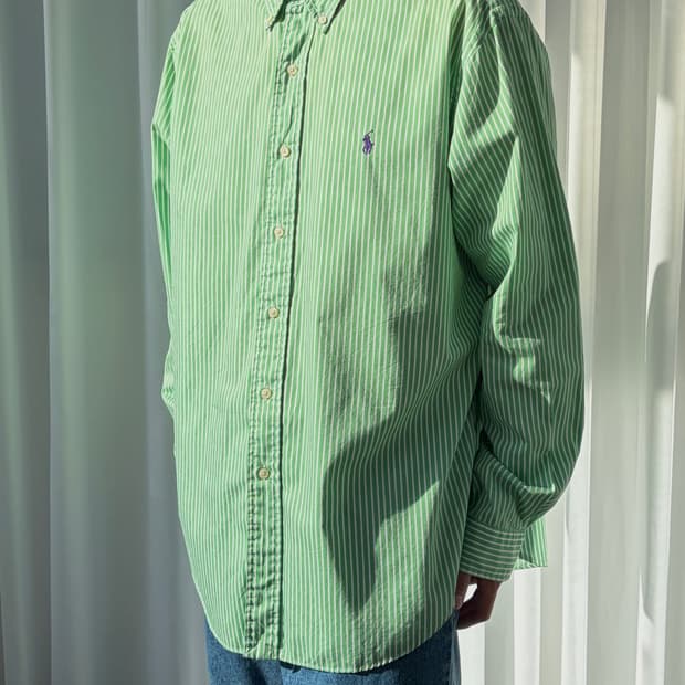[XL]폴로 랄프로렌 클래식핏 스트라이프 포플린 셔츠