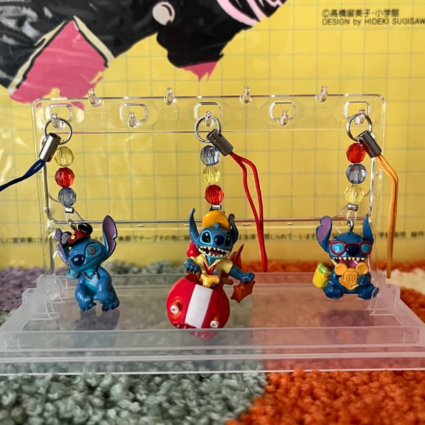 도쿄디즈니 스티치 스트랩 키링 키홀더 3종