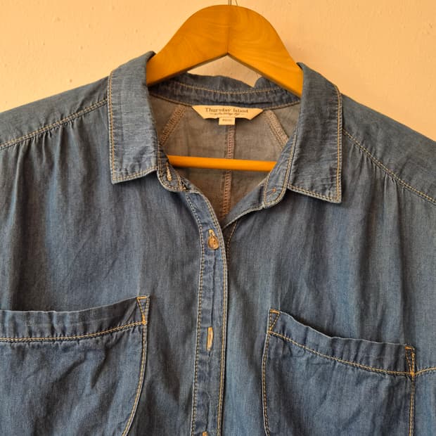 스데이아일랜드 여성 가오리핏인디고데님셔츠자켓 85S사이즈