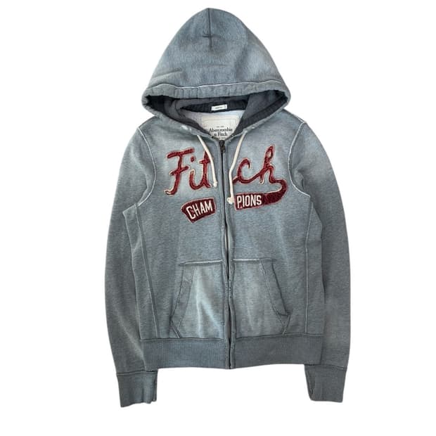 아베크롬비 후드집업 그레이 버건디