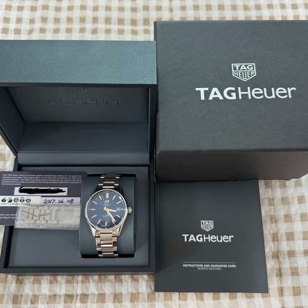 태그호이어 까레라 쿼츠 로즈골드 청판 39mm