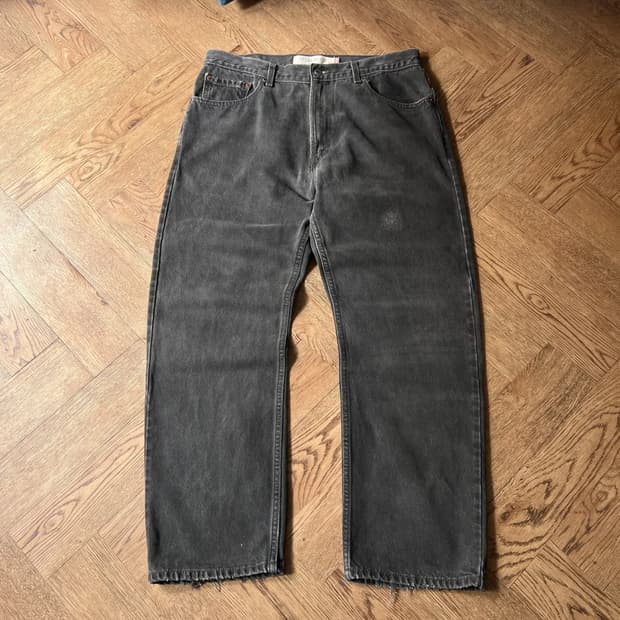 [36]00's 리바이스 505 블랭크탭 빈티지 워싱 흑청 데님 팬츠