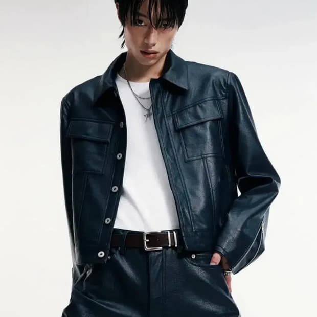 (1) 알렌느 트러커 레더 자켓