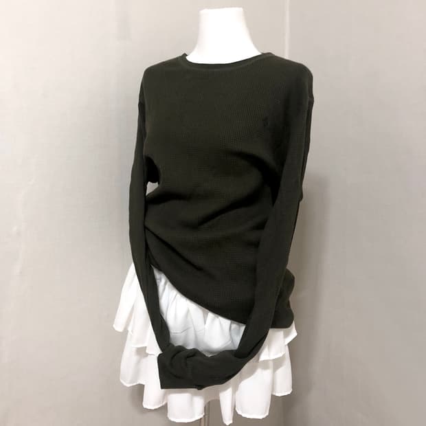 폴로 카키 와플 티셔츠 XL