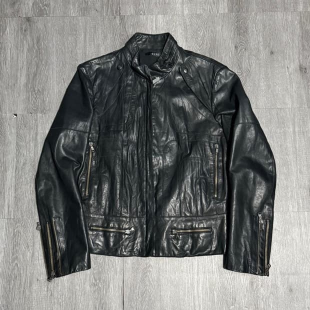 Gucci by Tom Ford 레더 카페 레이서 자켓