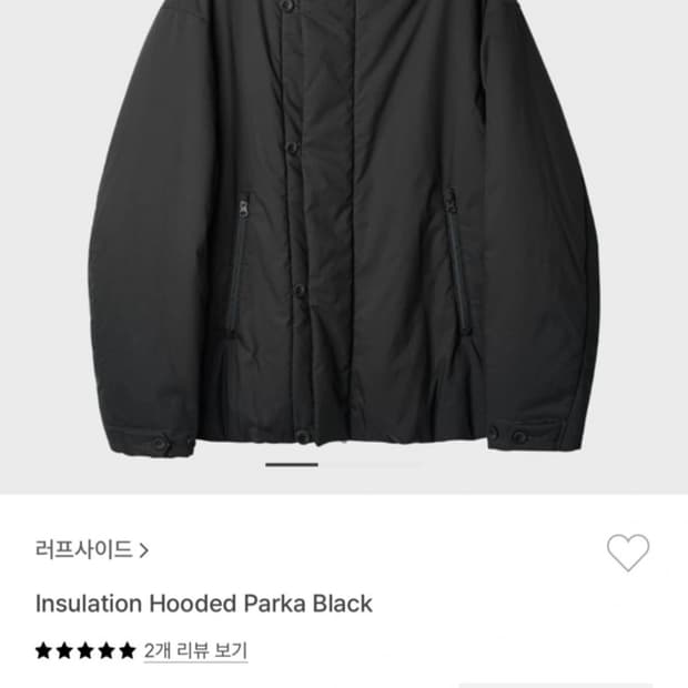 러프사이드 인슐레이션 후디드 파카 블랙 3사이즈