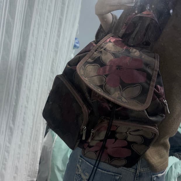 빈티지 플라워 백팩