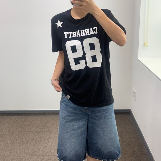 Carhartt 칼하트 화이트 넘버링 블랙 반팔