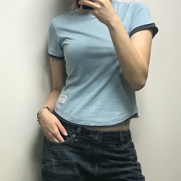 레이어드 반소매 티