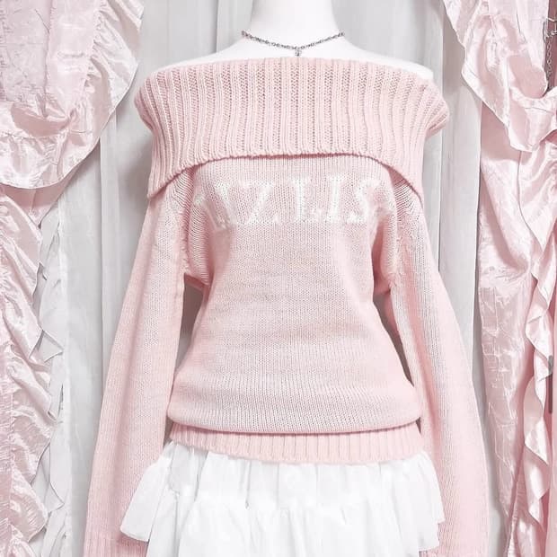 리즈리사 고전 오프숄더 니트