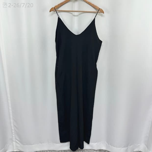 보세 여자 스판 나시 와이드 점프수트 검정 free