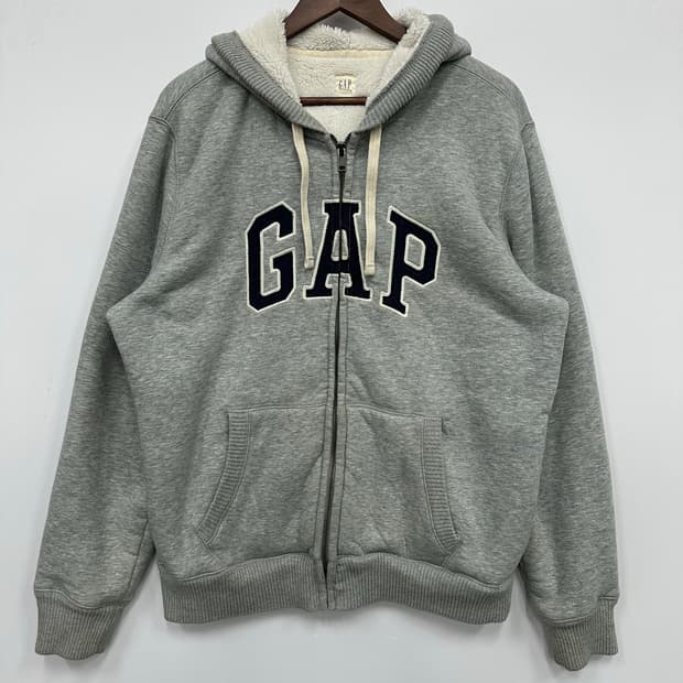 갭 그레이 털후드집업