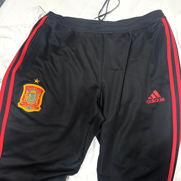 아디다스 빈티지 검정 빨강 트랙팬츠