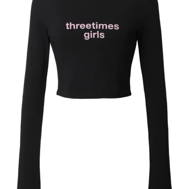 [M] 쓰리타임즈 tht girls tee black