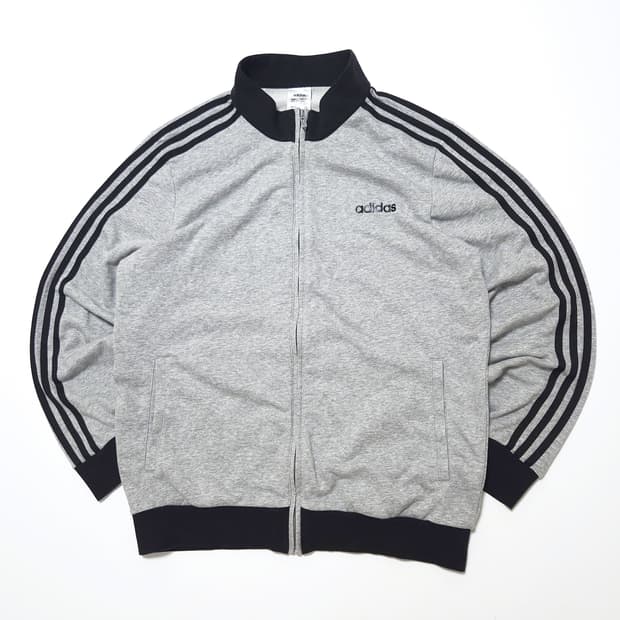 아디다스 코튼 릴렉스 트랙탑 져지 집업 자켓 회검