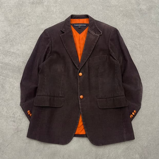 38R 타미힐피거 브라운 코듀로이 자켓 100