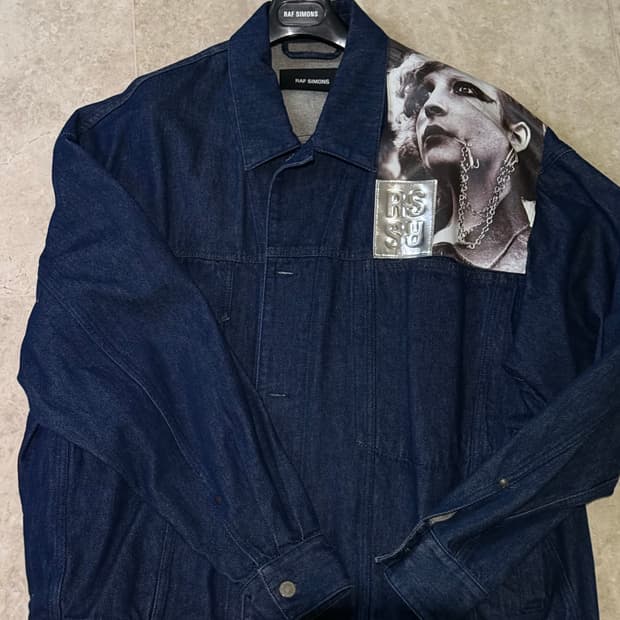 [M] 라프시몬스 19ss 패치 데님 자켓