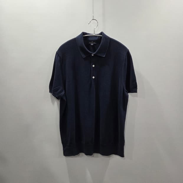 브룩스브라더스 카라 반팔니트 네이비 M 