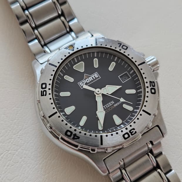 빈티지 시티즌 스포르테 메탈 남성 시계