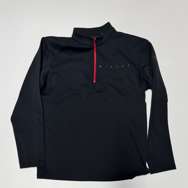 밀레 등산 기능성 반집업 긴팔 티셔츠 L 블랙