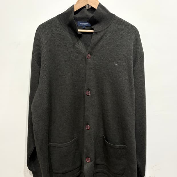 버버리 카키 니트 가디건