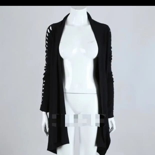 릭오웬스 펀칭 슬리브 언발란스 가디건