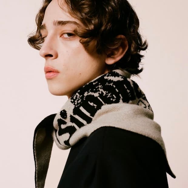 시몬로샤 25fw 비즈 그래픽 캐시미어 스카프/오트밀