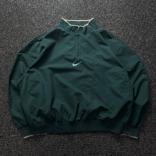 90s 나이키 센터 스우시 올드스쿨 박시핏 우븐 아노락 웜업 1387