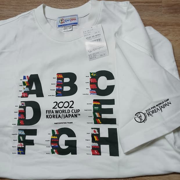 택붙은 미사용 2002 한일월드컵 기념 대진표 반팔티 오버핏