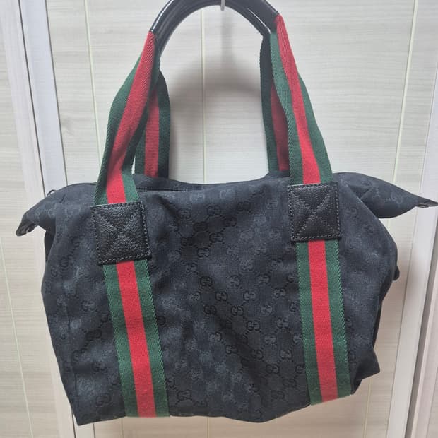(정품) 구찌 GG 캔버스 삼선 토트백 gucci