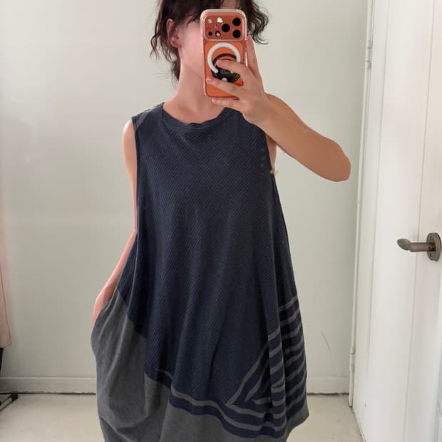 일본빈티지 에스닉 아방 민소매 드레스