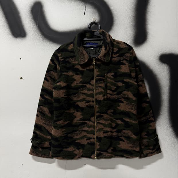 어반리서치 울 모헤어 밀리터리 카모 패턴 카라 자켓