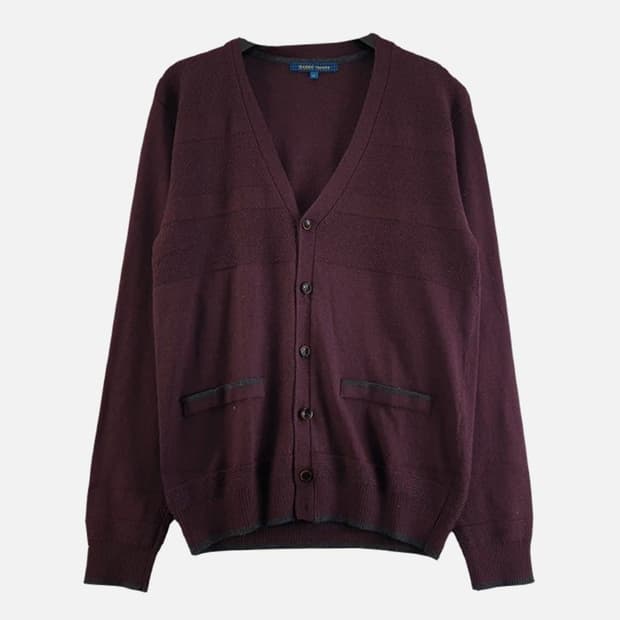 바쏘옴므 남성95 버건디 니트 가디건 M5915