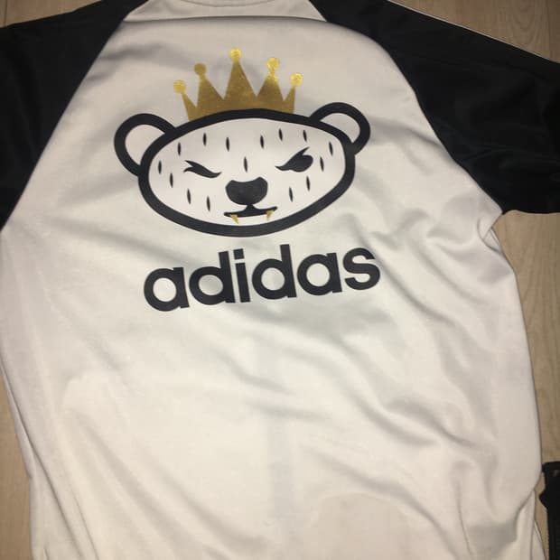 아디다스 빈티지 흰검 삼선 져지 트랙자켓