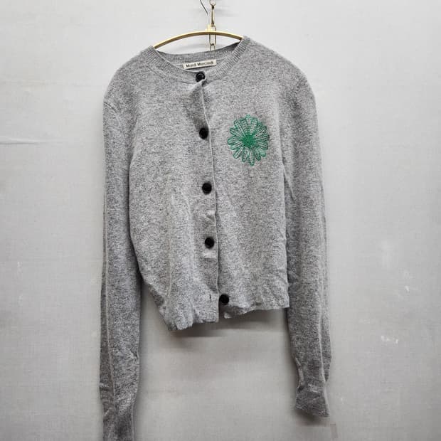 마르디메크르디 플라워 로고 자수 가디건 S