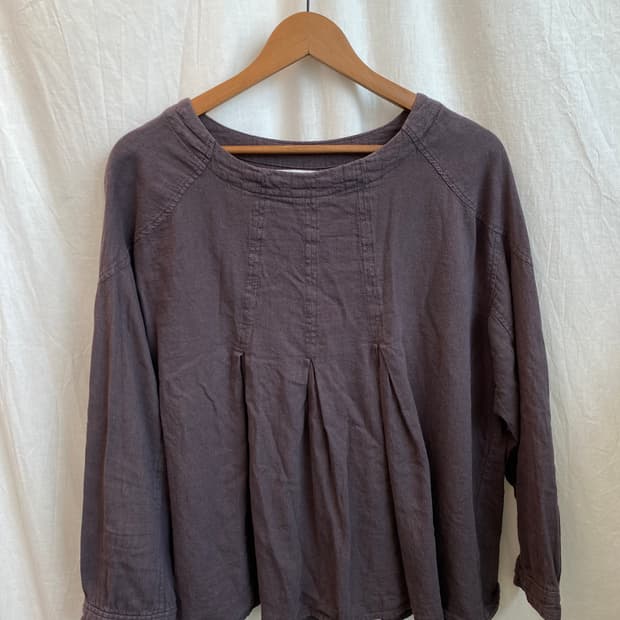 린넨면혼방 내추럴블라우스(M)