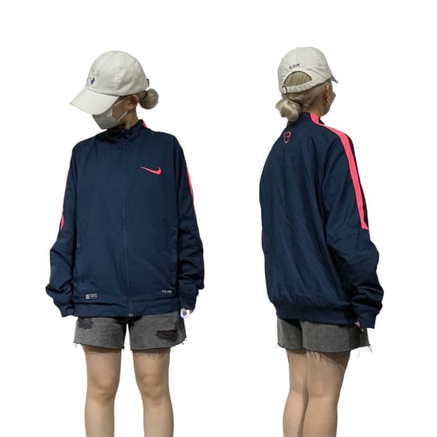 나이키 네이비 바람막이 사이드 라인 트랙 자켓 L