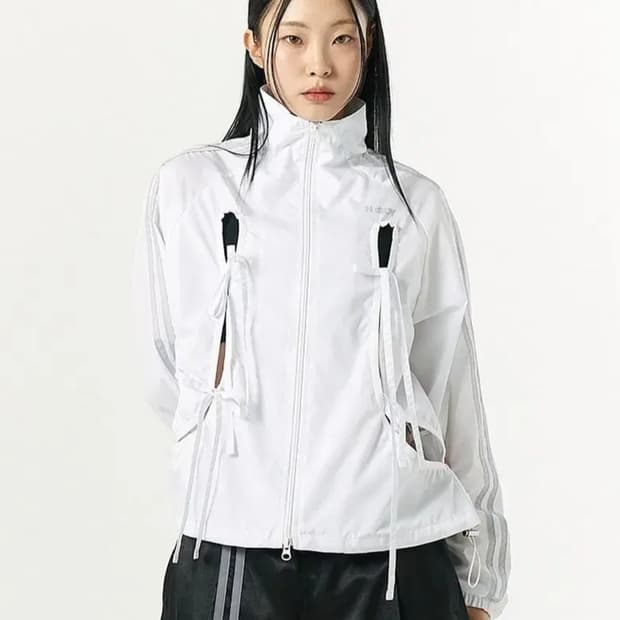 널디 우먼스 리본 타이 윈드브레이커 