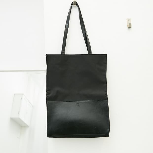 Leather Nylon Tote Bag