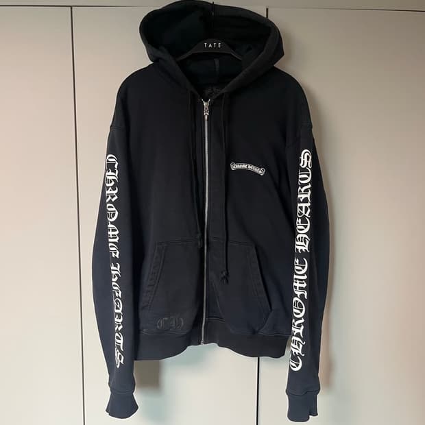 크롬하츠 스크롤로고 헤비웨스트 후드집업 정품M