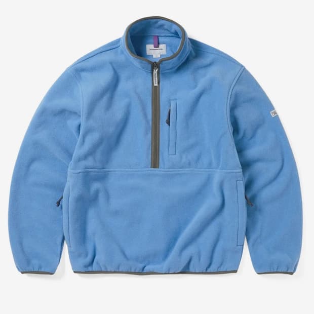 Half Zip Fleece Pullover Purple Blue