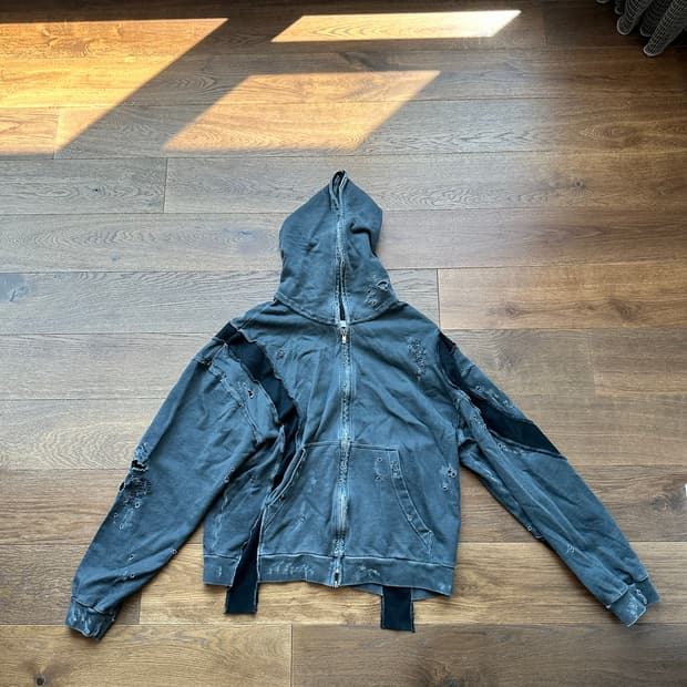 CMMAWEAR Black C Contrast Ribbed Hoodie
